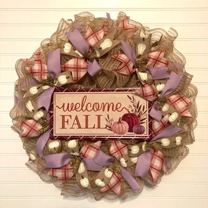 Welcome Fall Pumpkin Wreath