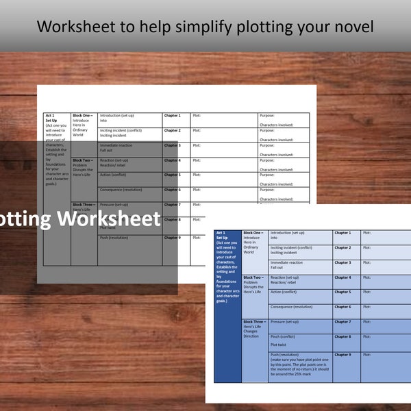Novel plotting worksheet