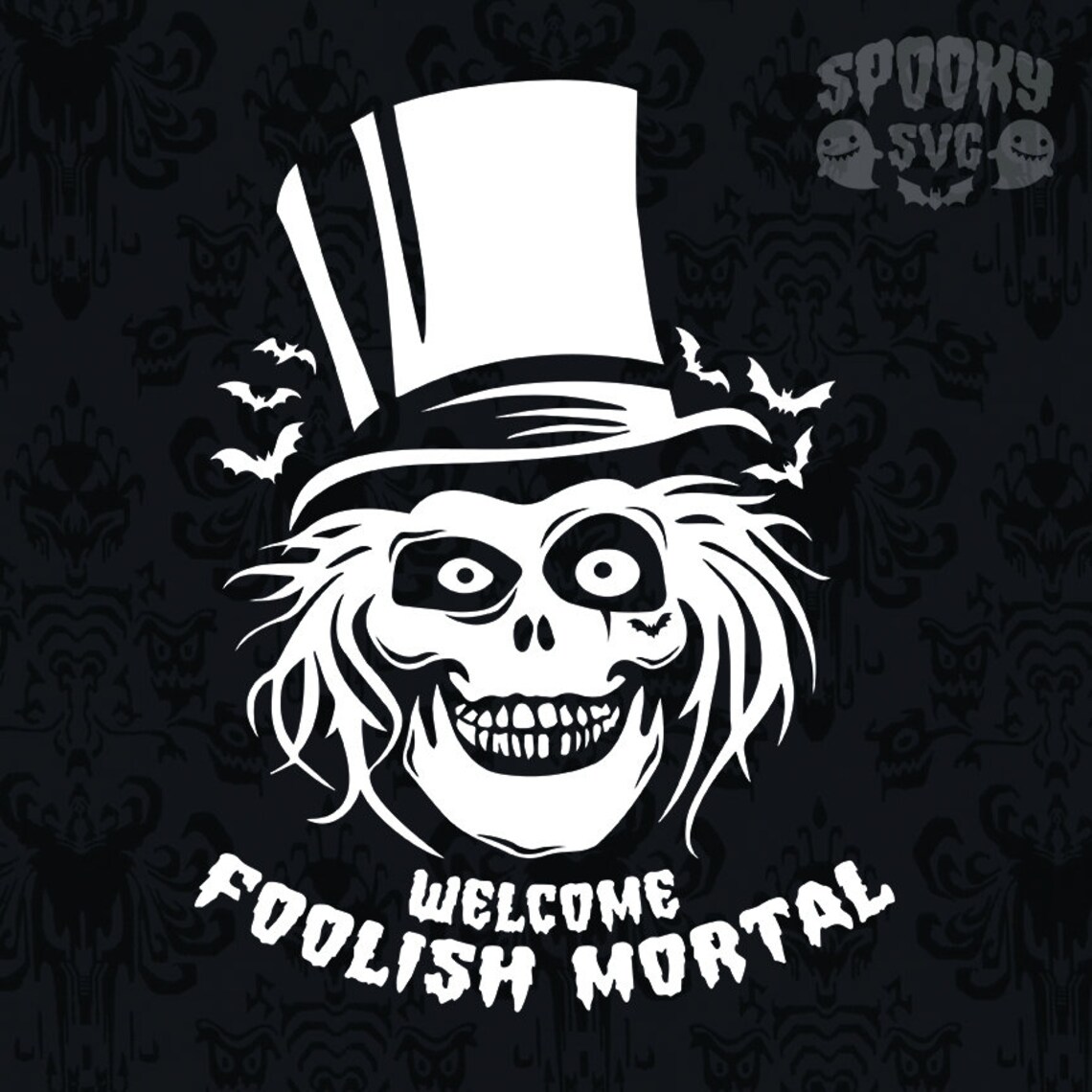 Hatbox Ghost Foolish Mortal Svg Haunted Mansion Svg Png Dxf