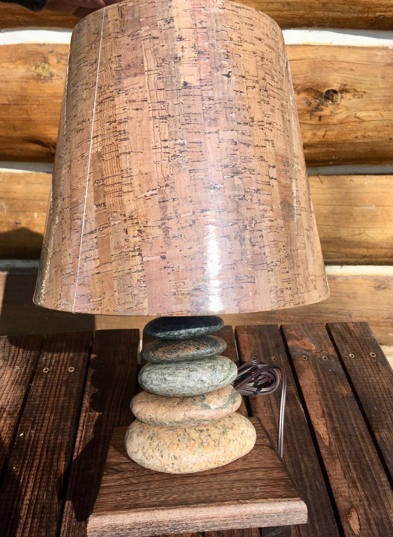 Stacked Stone Lamp Etsy