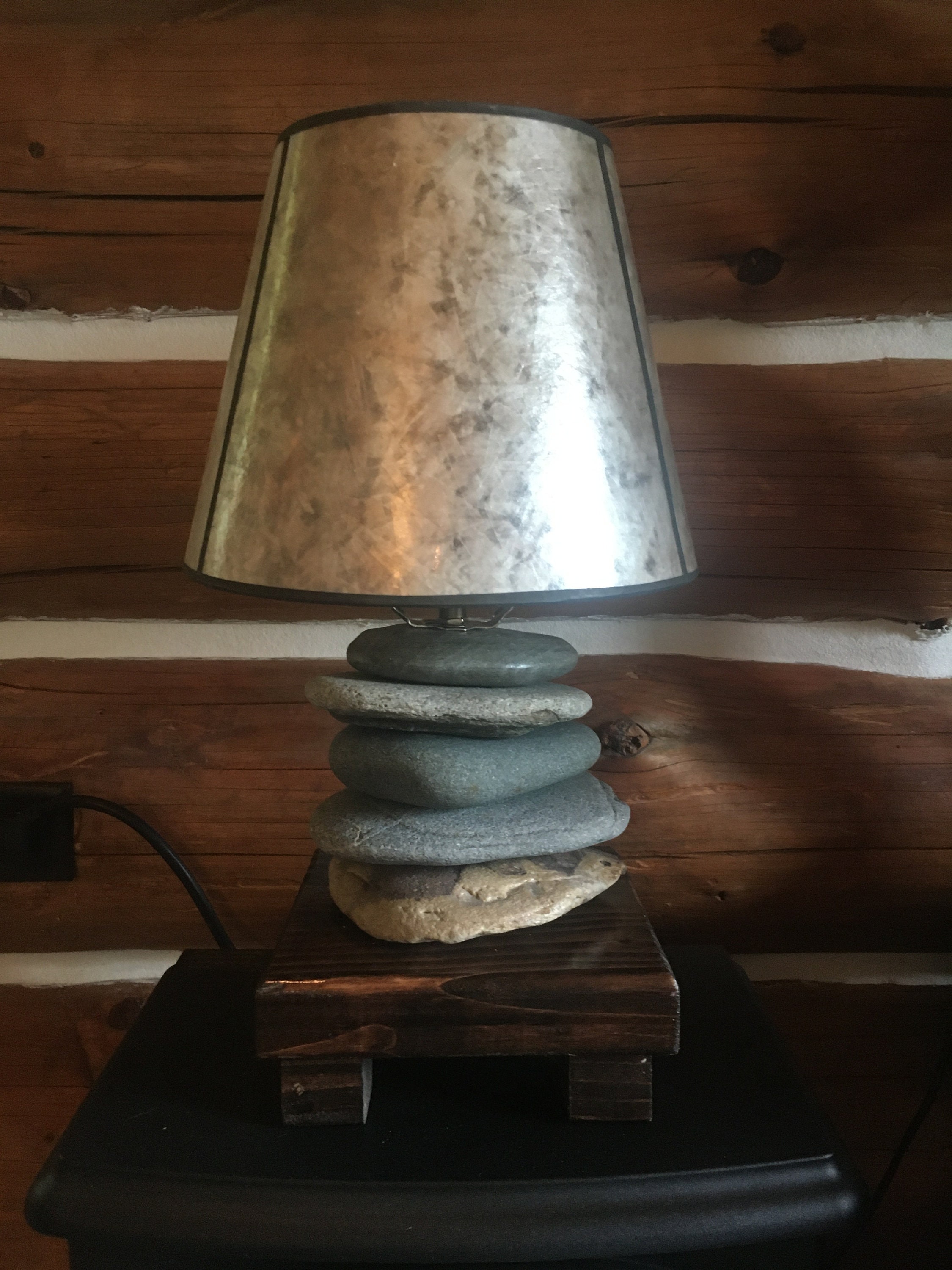 Stacked Stone Lamp Etsy