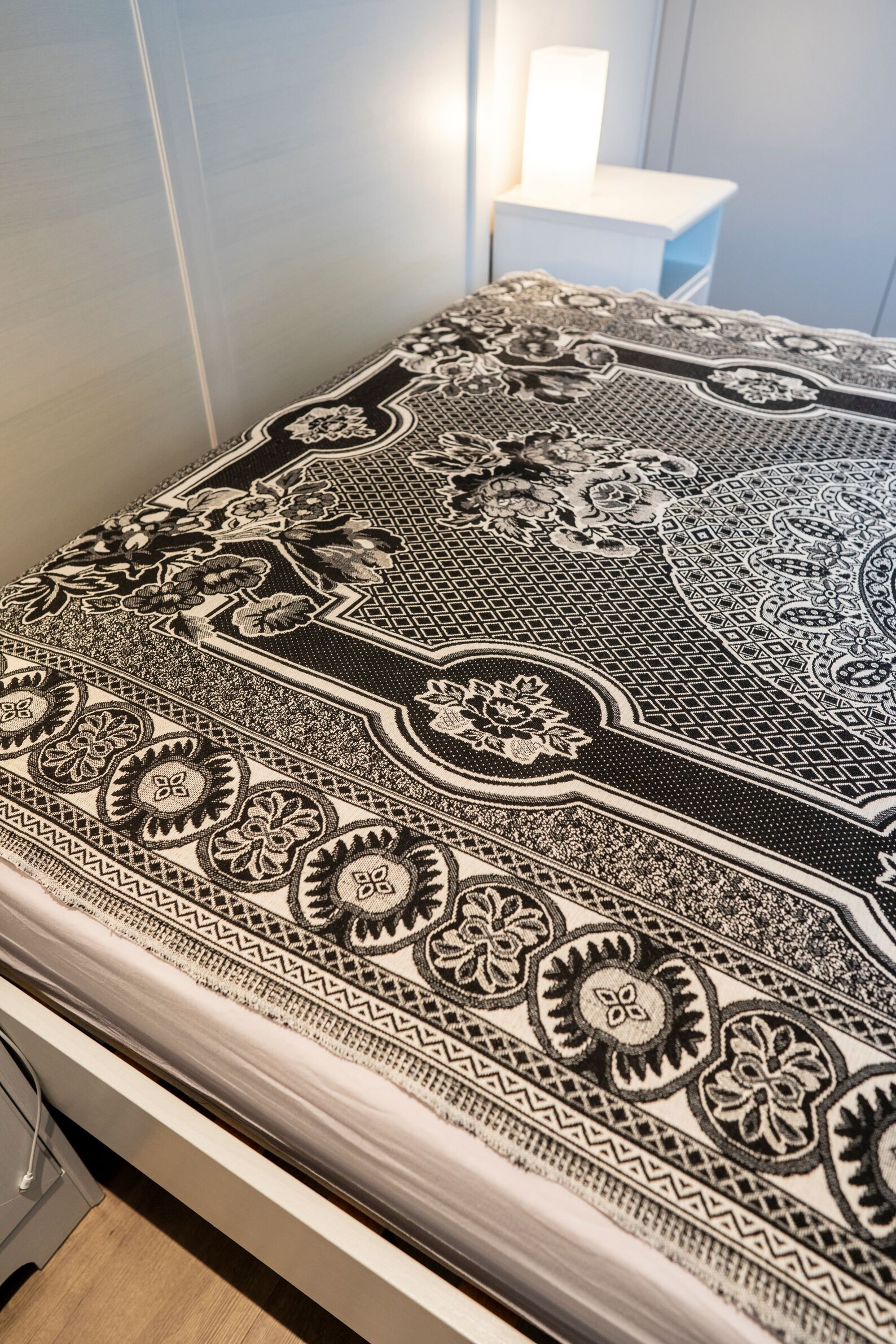 Black and White Bedspread for Single Bed Bedding Etsy