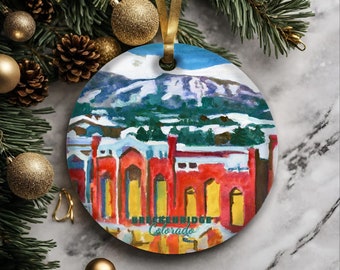 Breckenridge Colorado christmas ornaments, small breckenridge christmas gift, breckenridge souvenir keepsake, colorado ski resort