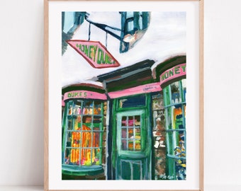 Honeydukes Candy Shop Art Print – Whimsical Watercolor Illustration
