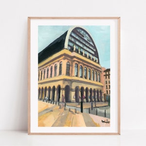 Opera Lyon painting, Lyon France, art print, Lyon souvenir, gouache art print, French, Opera National, Peinture Lyon, French Artist
