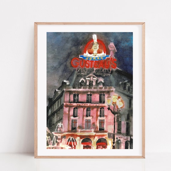 Paris Artwork, Disney Ratatouille French Inspired Gouache Print, Watercolor Art, Disney Picture