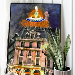 Disney Ratatouille Inspired French Gouache Print shown on floor