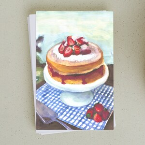 Birthday Card, Happy Birthday, Mother's day, Strawberry Cake, Birthday cake, Cake card, Thank you note, Thank you card, Card with envelope