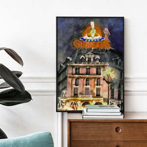 Disney Ratatouille Inspired French Gouache Print shown on dresser