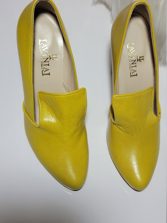 Gele Italiaanse schoenen damesschoenen Italiaanse schoenen - Etsy België