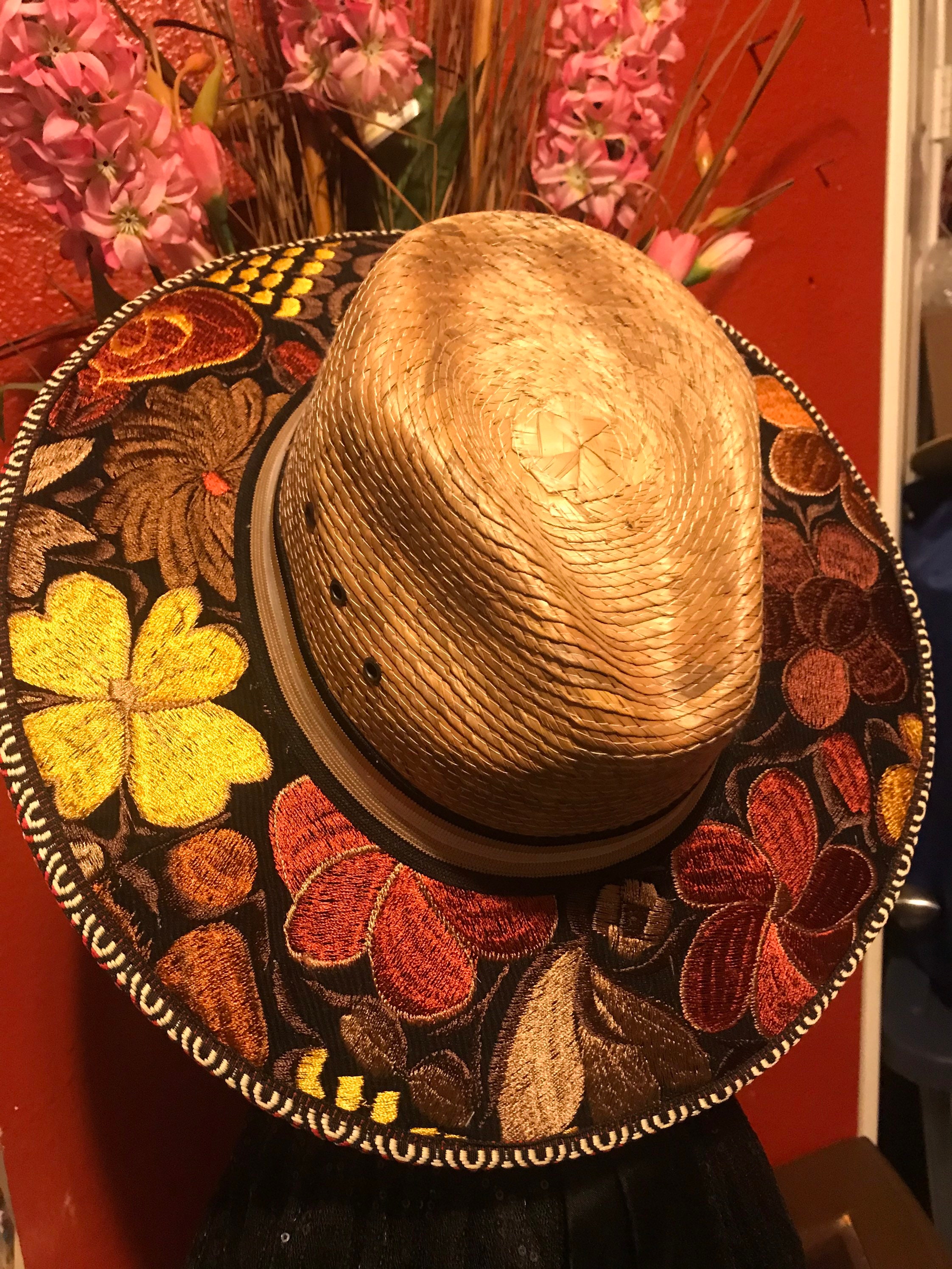 Sombrero de palmaSombrero bordado Etsy