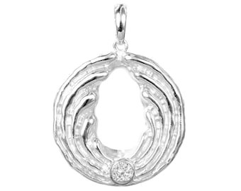 Pendant angel fortune caller power - to open - silver / rock crystal