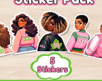AKA Sticker pack Black Sorority Alpha 1908