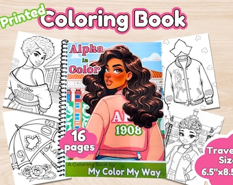 Alpha Kappa Alpha Coloring Book (PRINTED): AKA Sorority Gift  probate/initiation, graduation, members 1908