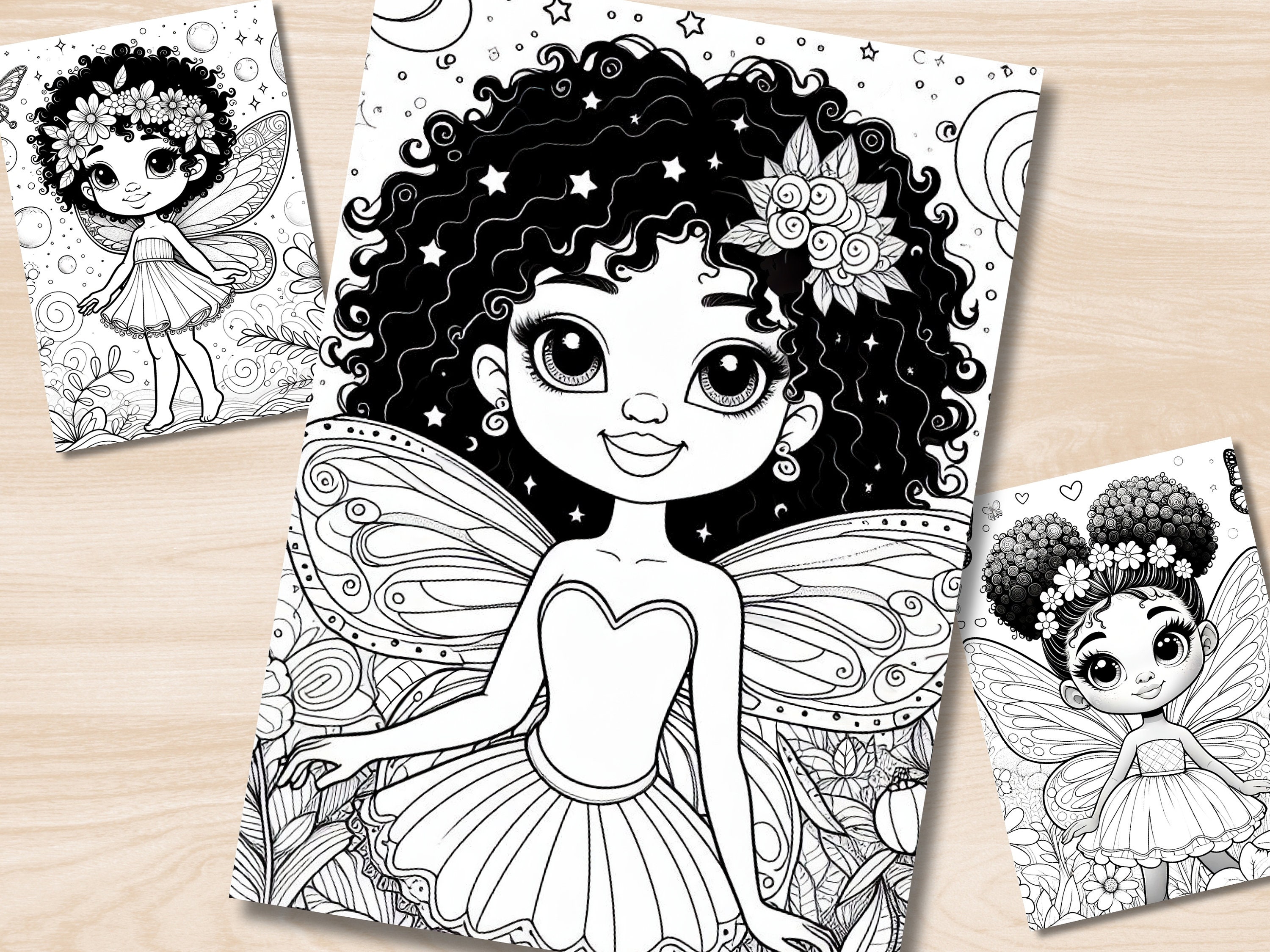Fairies in Color: Magical Black Fairies, Printable Black Kids Coloring ...