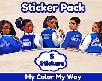 Zeta Sticker Pack Black Sorority 1920