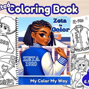 Zeta Phi Beta Coloring Book (PRINTED): Sorority Life, Zeta probate/initiation, and members. 1920