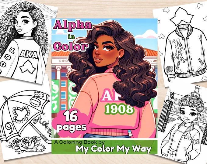 Alpha Kappa Alpha Coloring Book: AKA Sorority Gift (digital Download ...