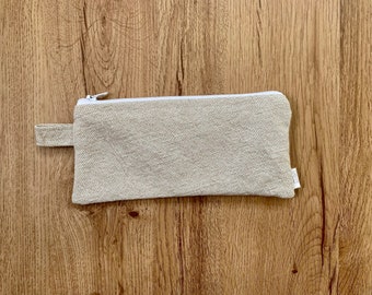 Woven Cream Upcycled Pencil Case