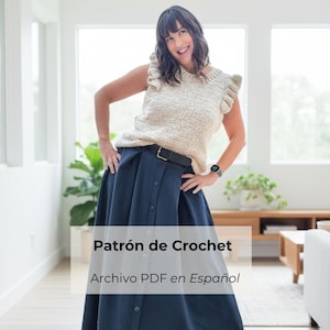 Modello per gilet all'uncinetto da donna, Tutorial per gilet all'uncinetto, Modello per top invernale in mohair, Abbigliamento all'uncinetto passo dopo passo, North South, Seville Knits, PDF