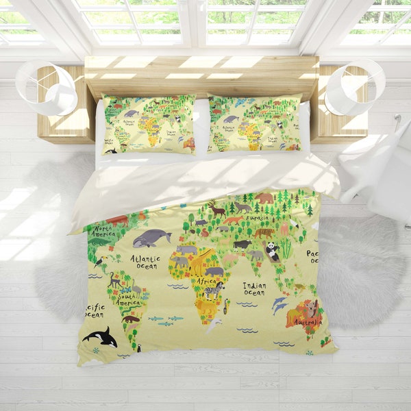 Map Duvet Cover Etsy