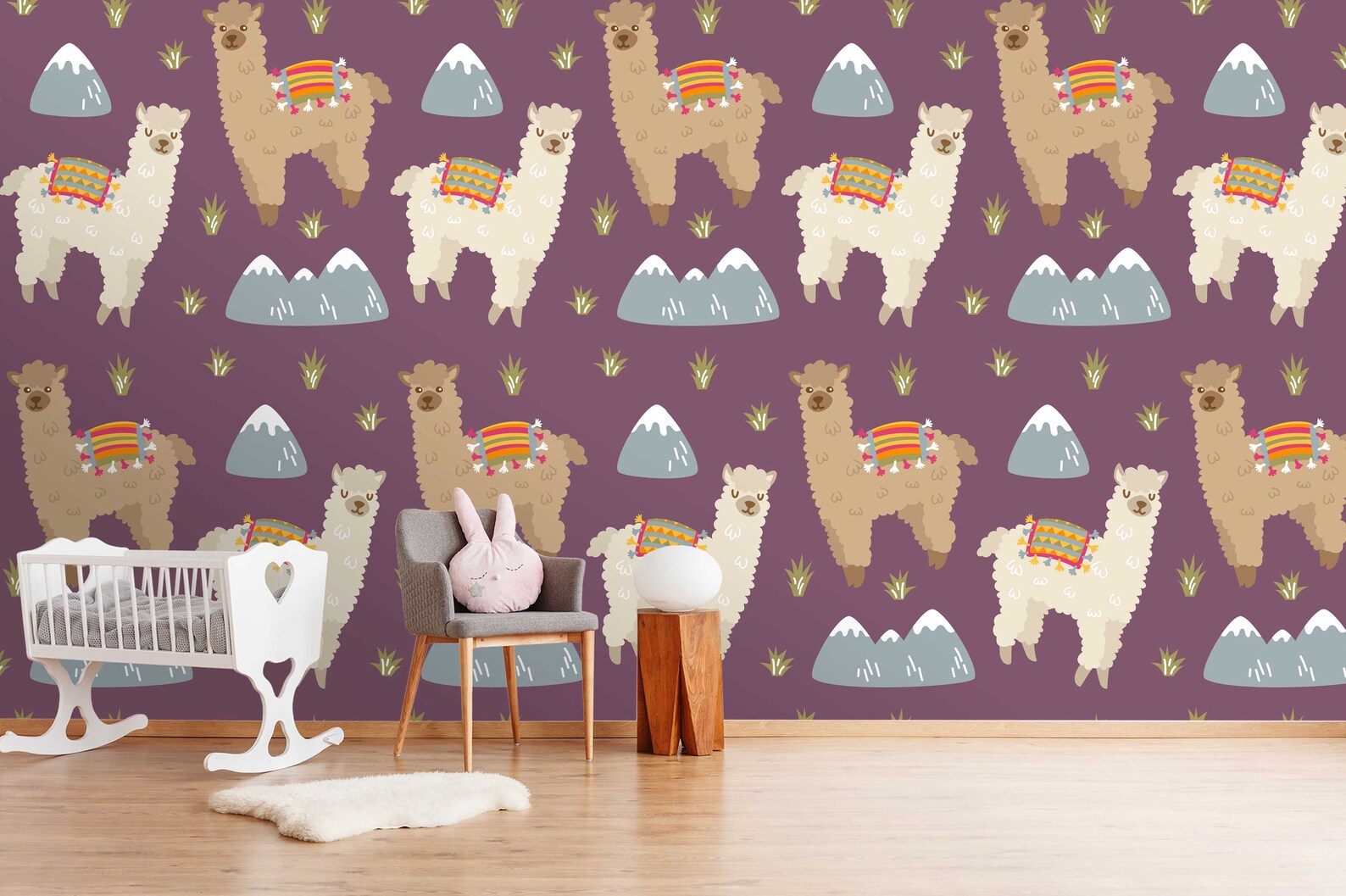 3D Cute Alpacas Pattern Nature Wallpaper Mural Peel and Stick | Etsy