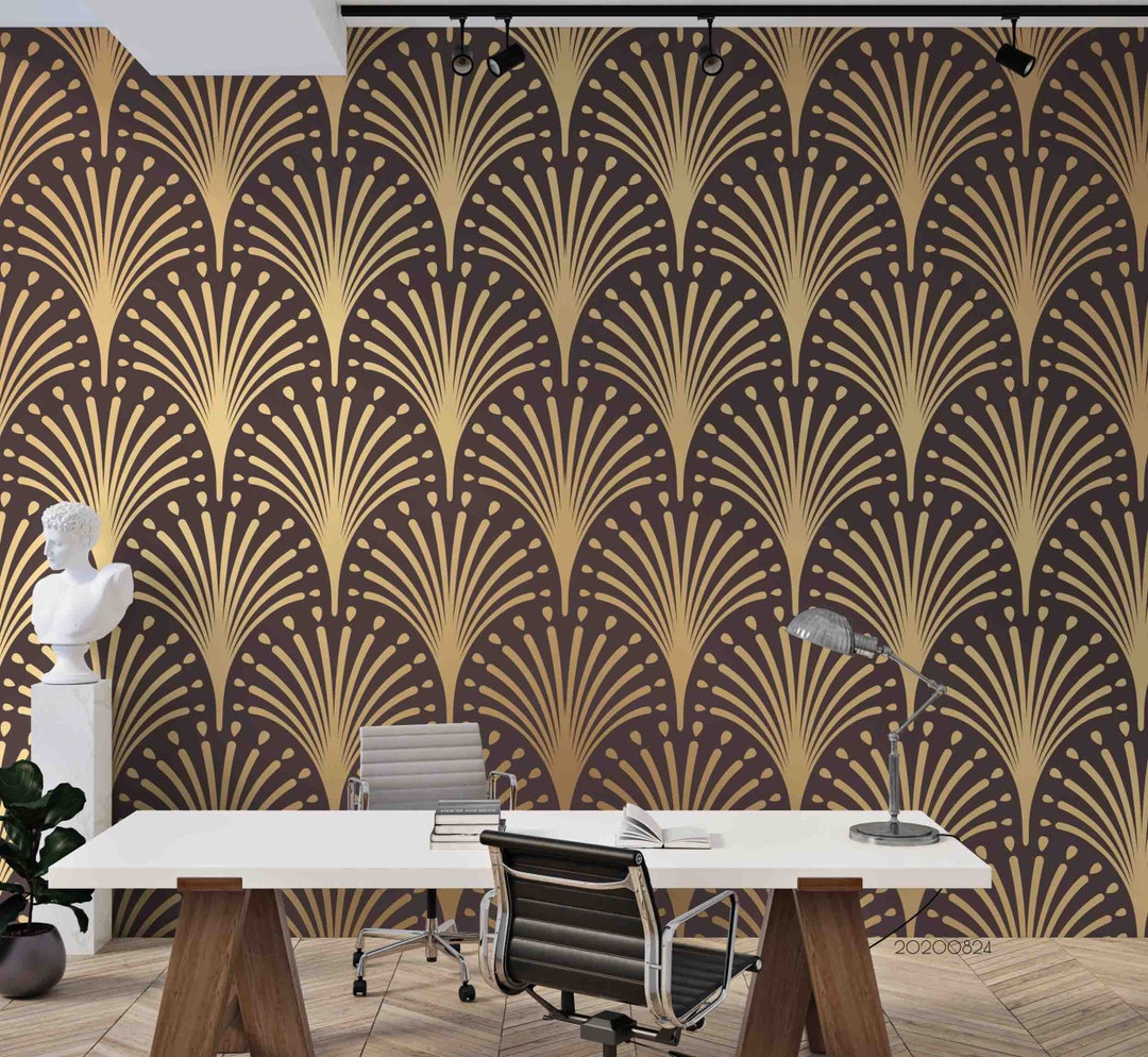 3D Retro Geometric Fan Pattern Wallpaper Mural Peel and Stick - Etsy