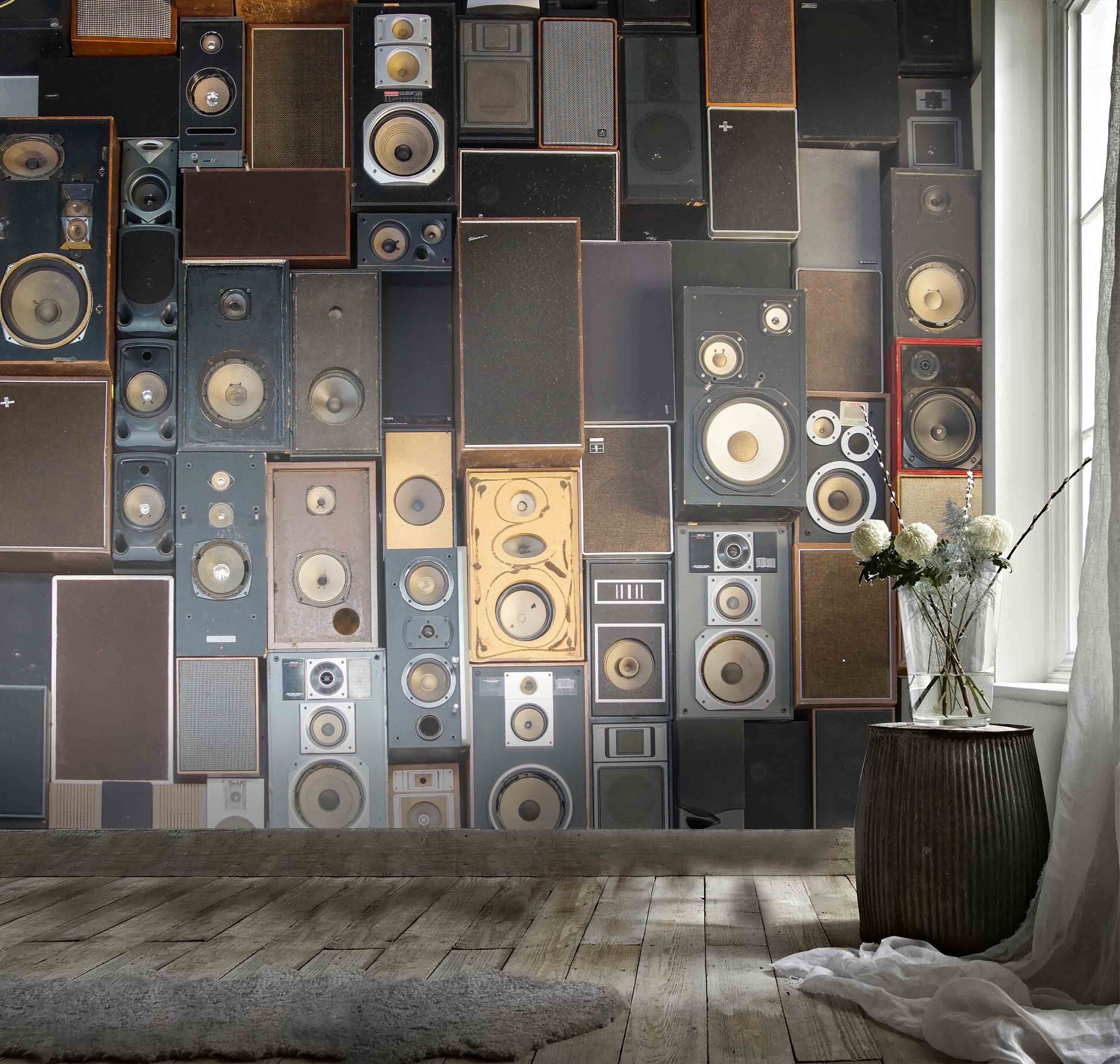 3D Retro Music Speaker Wallpaper Mural Peel and Stick - Etsy