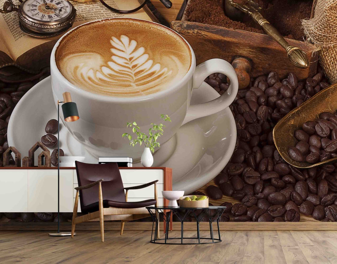 3D Coffee Wallpaper Mural Peel and Stick Wallpaper Removable - Etsy