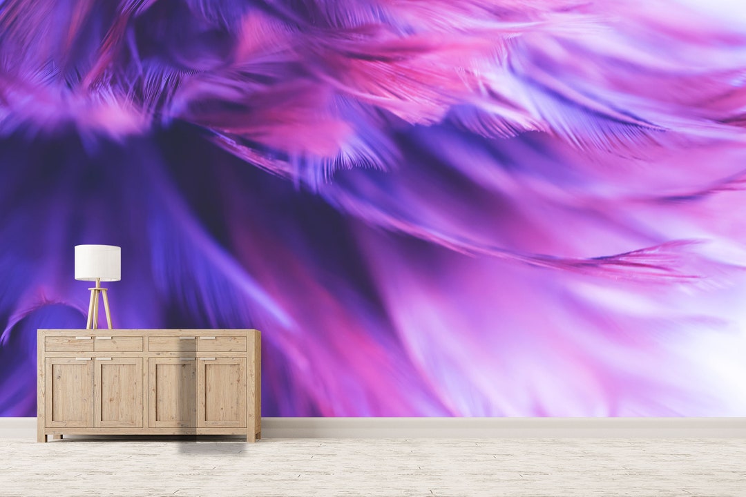 3D Nature Sky Purple Wallpaper Mural Peel and Stick Wallpaper Etsy