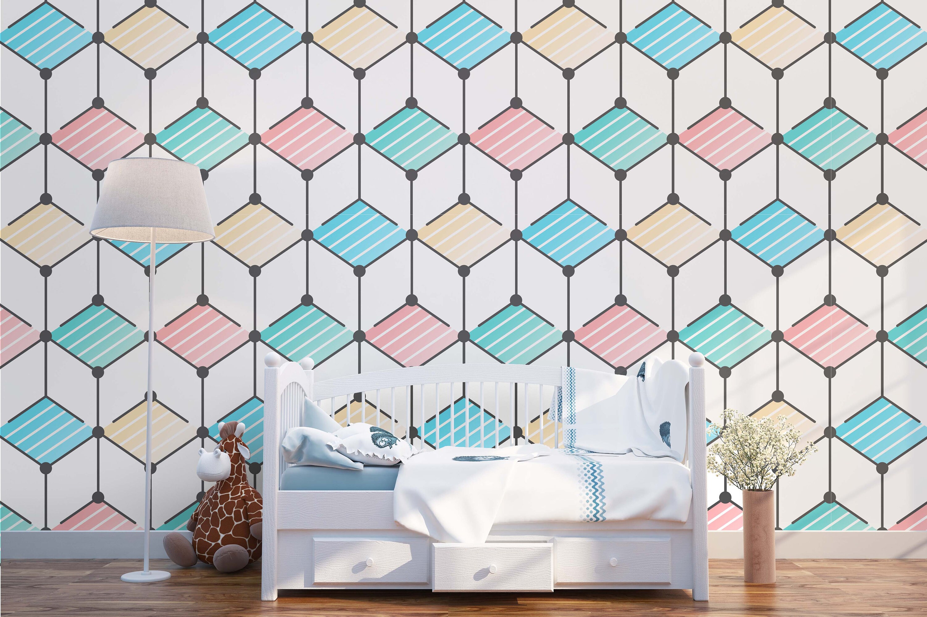 3D Cartoon People Wallpaper Mural Peel and Stick Wallpaper Removable Wall Prints Stickers FC