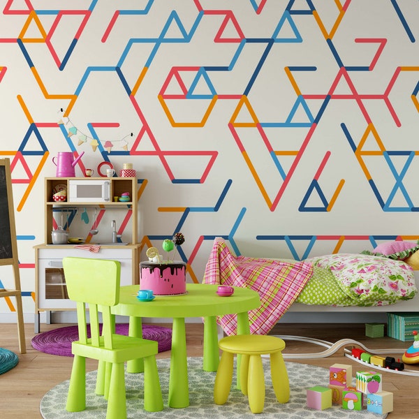 Geometric Wall Mural Etsy