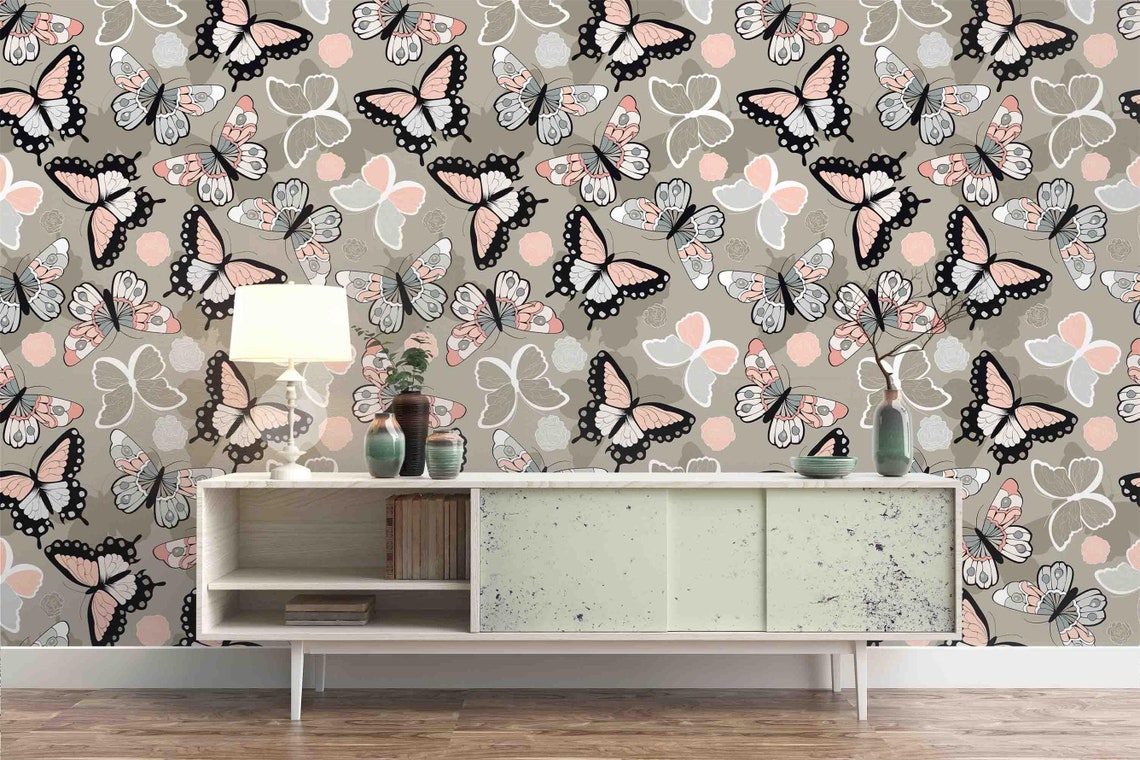 3D Butterfly Wallpaper Mural Peel and Stick Wallpaper | Etsy