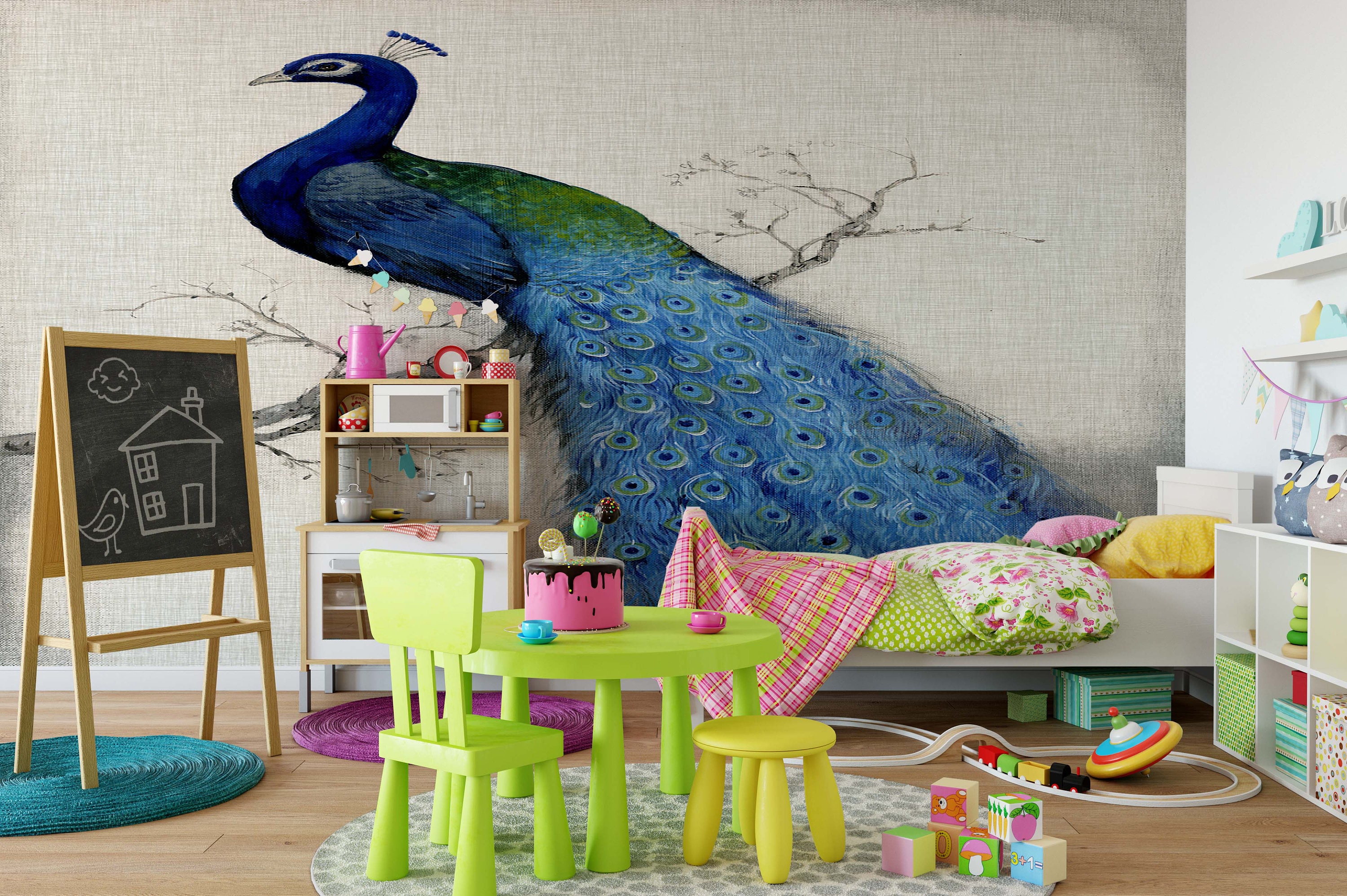 3D Chinese Blue Feather Peacock Wallpaper Mural Peel and Stick - Etsy 3D Chinese Blue Feather Peacock Wallpaper Mural Peel and Stick - Etsy