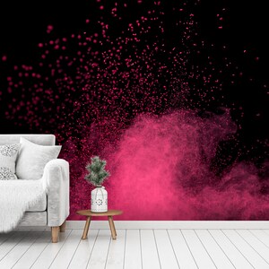 3D Abstract Pink Smoke Wallpaper Mural Peel and Stick - Etsy