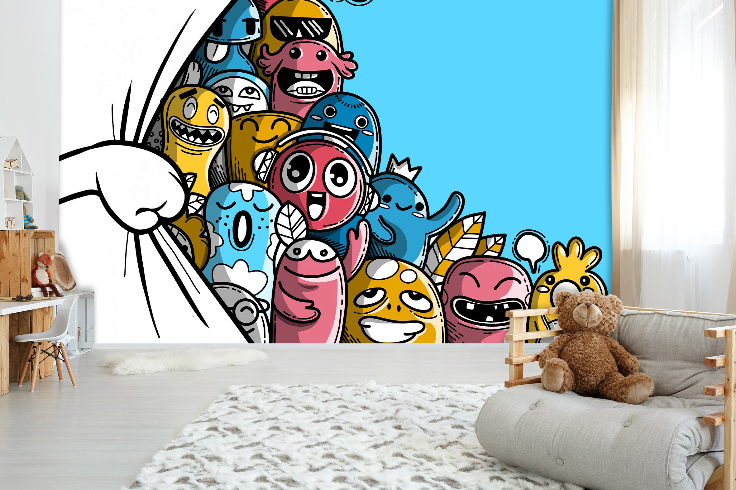 3D Abstract Cartoon Graffiti Wallpaper Mural Peel and Stick - Etsy Denmark 3D Abstract Cartoon Graffiti Wallpaper Mural Peel and Stick - Etsy Denmark