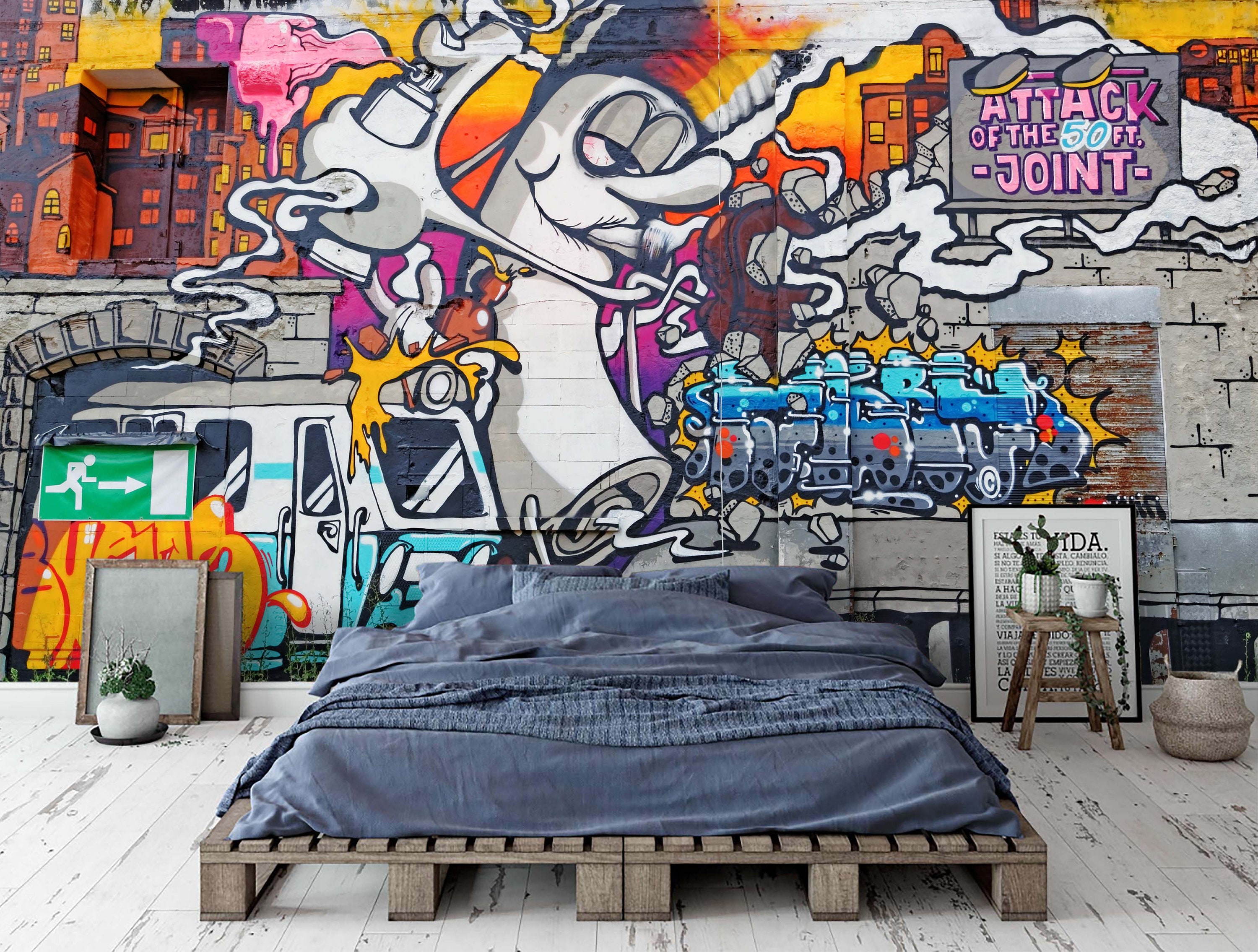 3D Brick Effection Wallpaper Mural Peel and Stick Wallpaper Removable Wall Prints Stickers FC