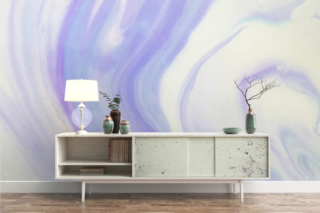 3D Abstract Purple Wallpaper Mural Peel and Stick Wallpaper Etsy