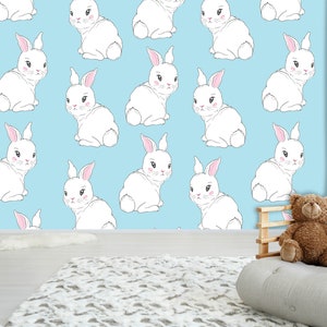 3D Rabbit Pattern Wallpaper Mural Peel and Stick Wallpaper - Etsy
