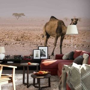 3D Camel Desert Wallpaper Mural Peel and Stick Wallpaper - Etsy