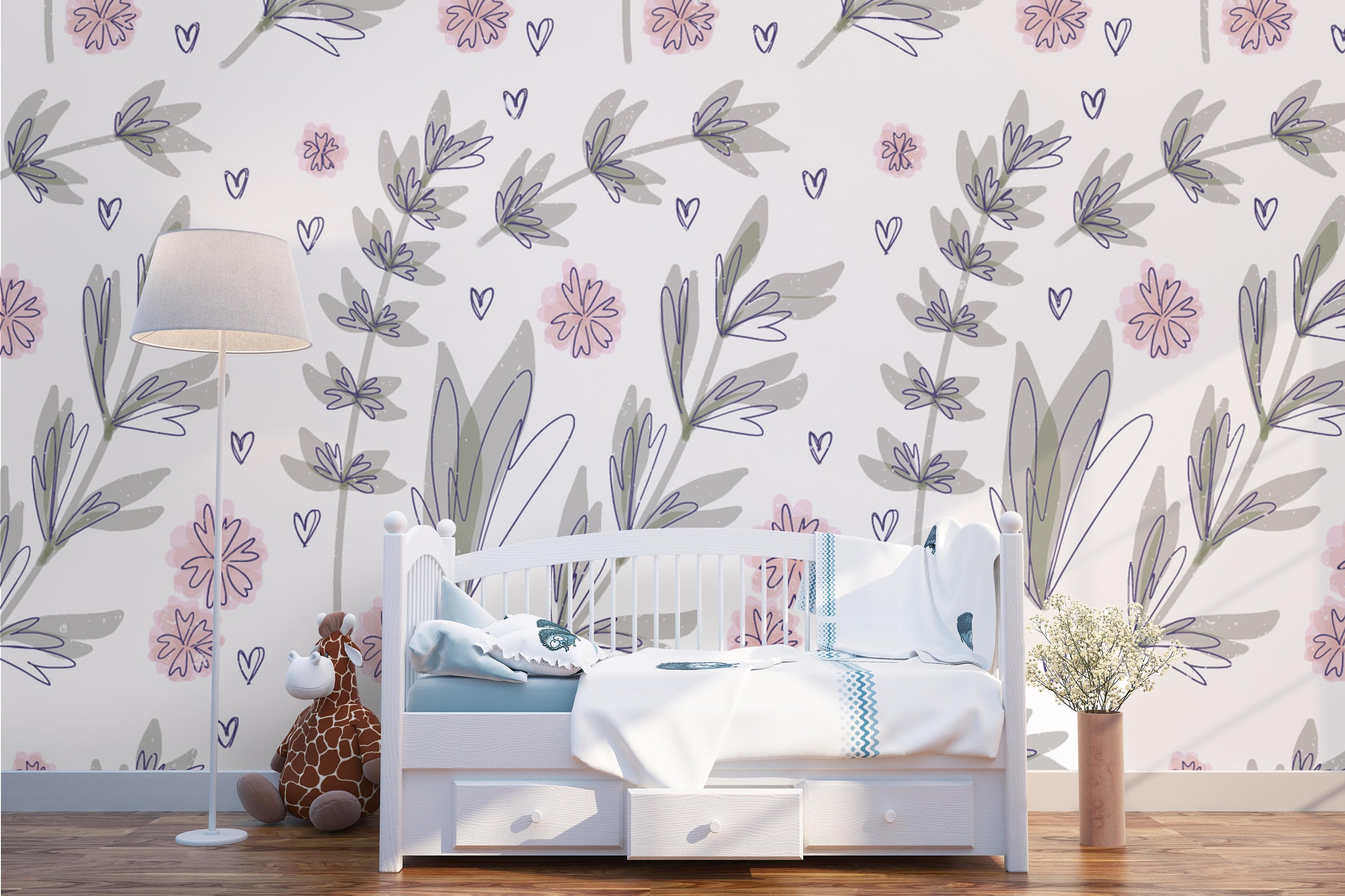 3D Multi-color Flowers Wallpaper Mural Peel and Stick Wallpaper Removable Wall Prints Stickers FC
