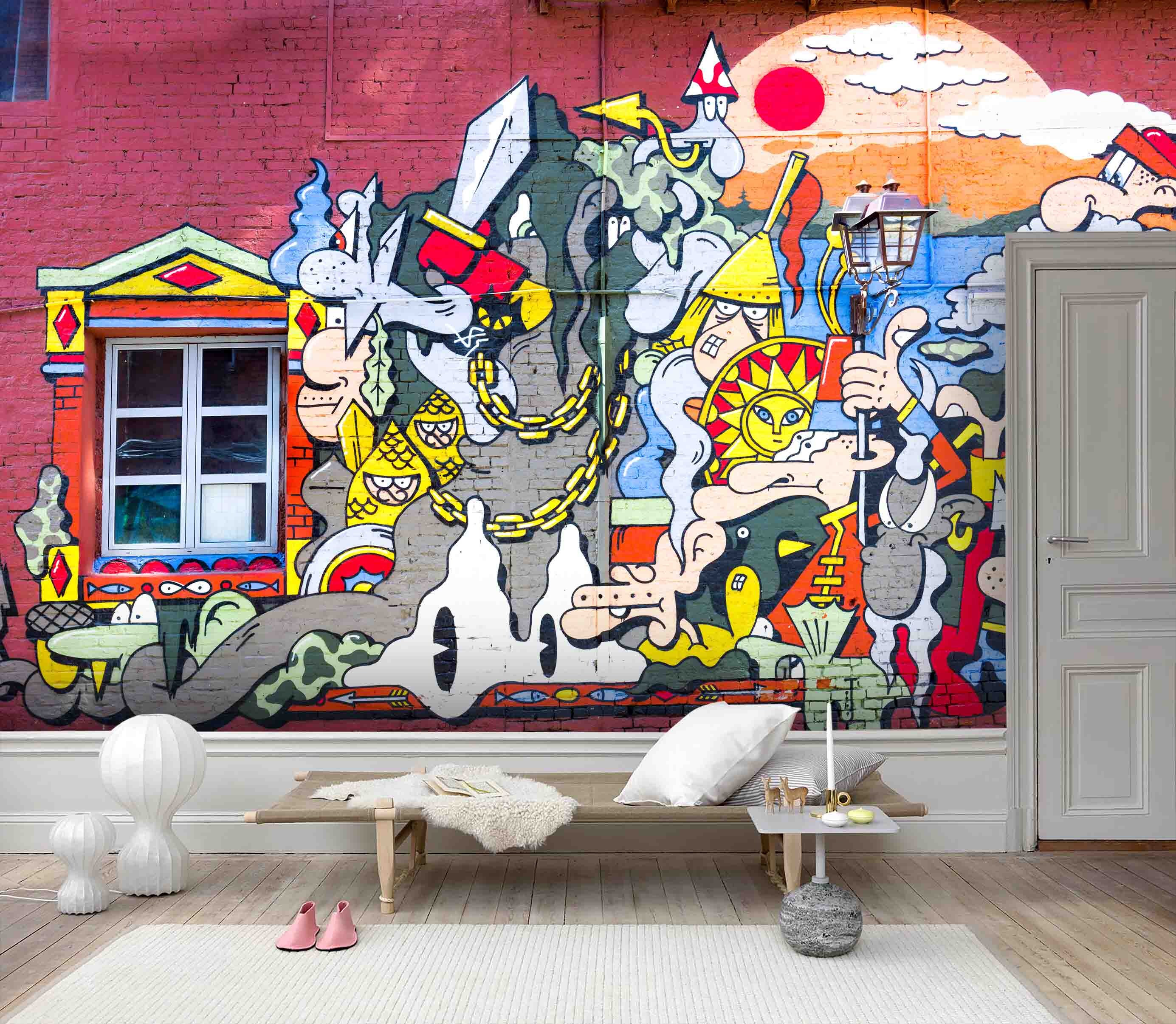 3D Colorful Graffiti Self-adhesive Removable Wallpaper Murals Wall Sticker FC 3D Colorful Graffiti Self-adhesive Removable Wallpaper Murals Wall Sticker FC