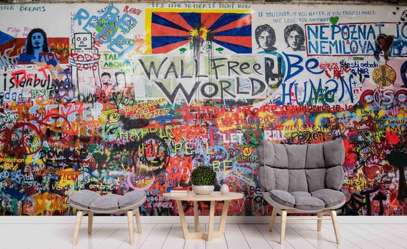 3D Colorful Graffiti Self-adhesive Removable Wallpaper Murals Wall Sticker FC 3D Colorful Graffiti Self-adhesive Removable Wallpaper Murals Wall Sticker FC