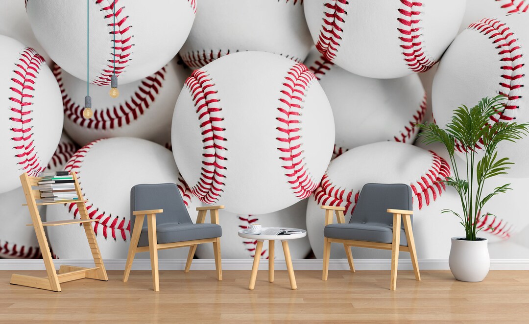 3D White Baseball Overlay Wallpaper Mural Peel and Stick - Etsy