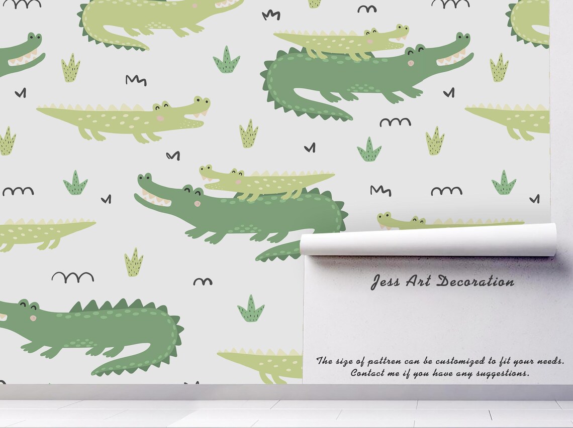 3D Crocodile Mural Peel and Stick Wallpaper Removable Wall Etsy
