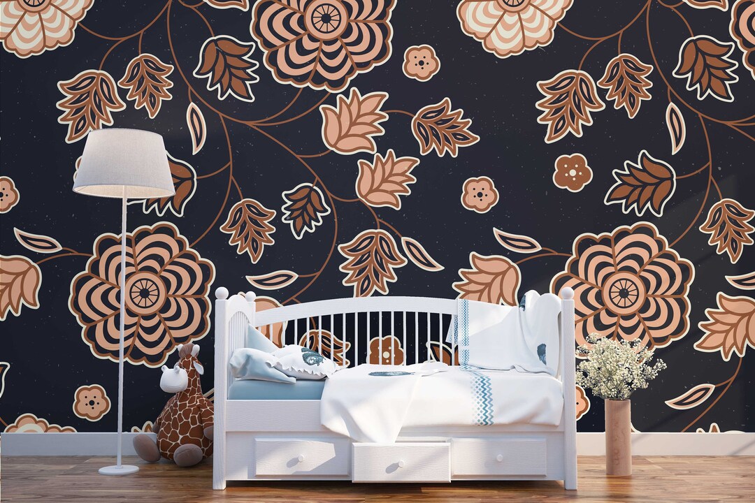 3D Flower Brown Wallpaper Mural Peel and Stick Wallpaper - Etsy
