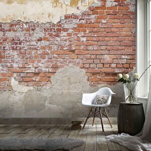 3D Brick Effection Wallpaper Mural Peel and Stick Wallpaper Removable Wall Prints Stickers FC