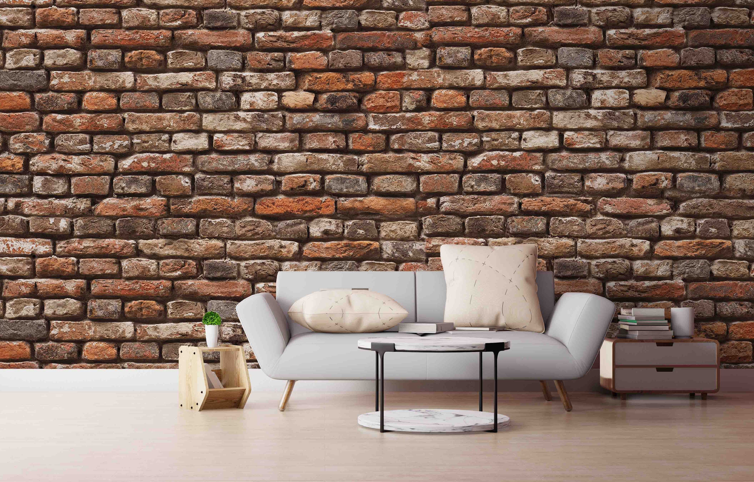 3D Brick Red Wallpaper Mural Peel and Stick Wallpaper Etsy