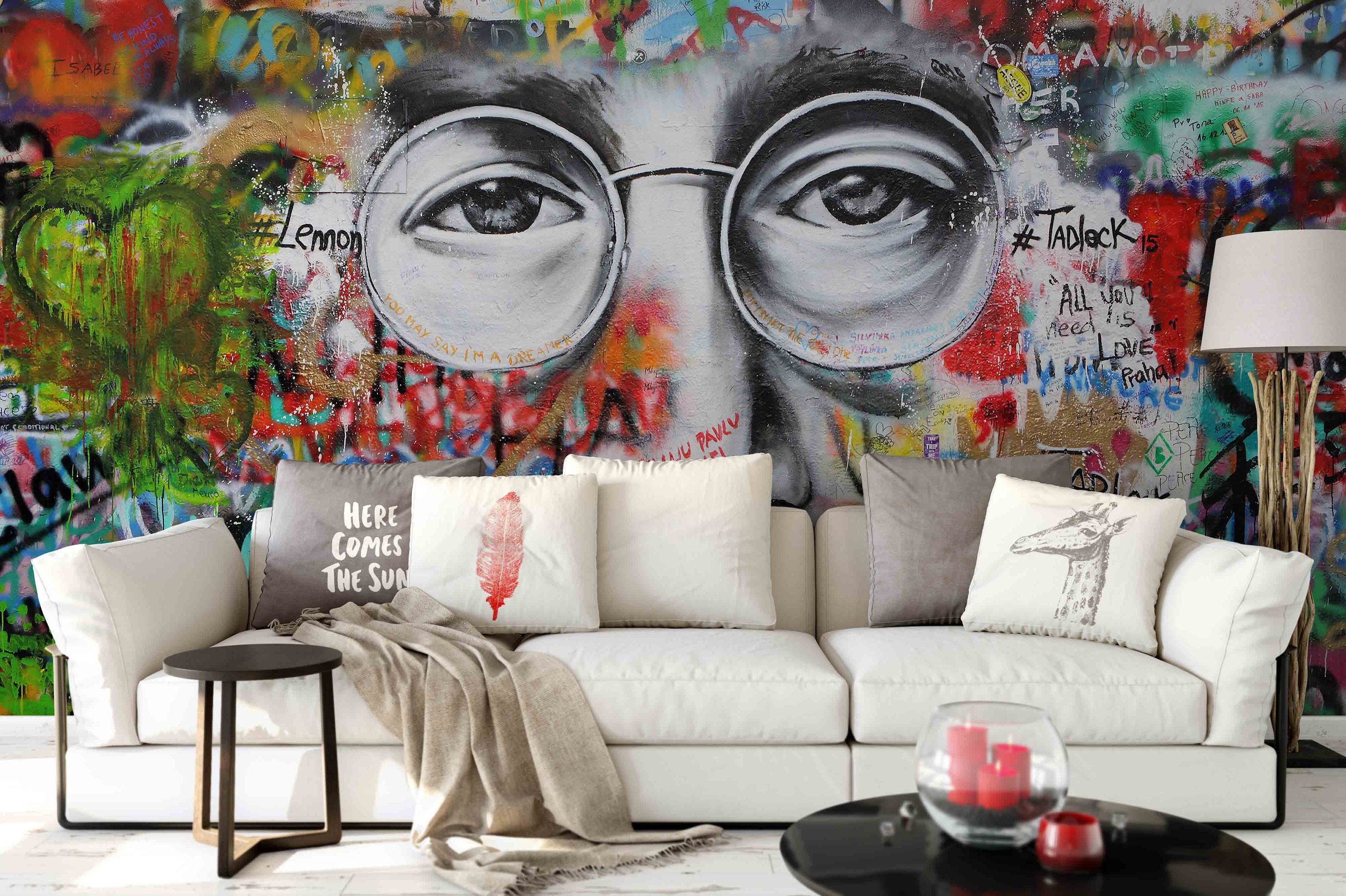 Buy Generic John Lennon Vinyl Wall Art Sticker Decal Customize Colors  Available Black White Green Wallpaper Mural Adesivo De Parede D567 Black  79Cmx57Cm Online at Low Prices in India  Amazonin