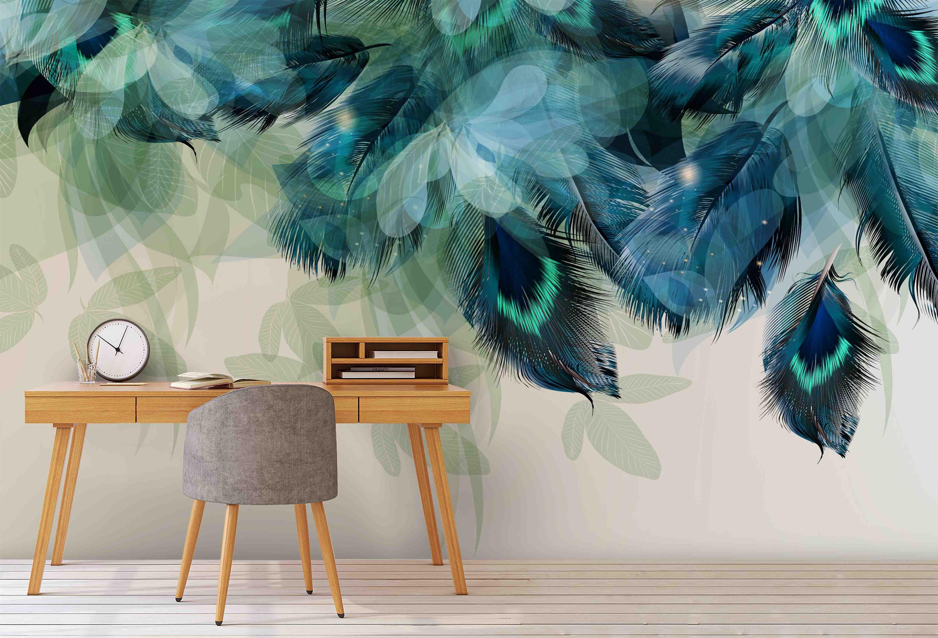 Buy Beibehang Exclusive BRZ0159 Beautiful Aesthetic Peacock Feathers HD 3D  Wallpaper365 cm x 243 cm Online at Low Prices in India  Amazonin